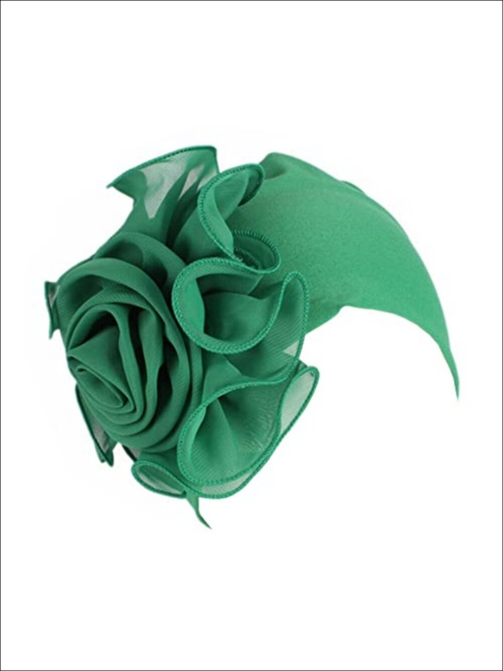 Women's Chemo Turban Hat Polyester-Spandex Beanie Pre-Tied Flower Hair Loss Cap